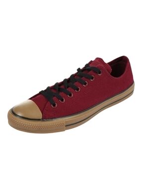 Converse All Star Low Top Wine Tan Gum Outsole Black Laces Dark Red Men's 11